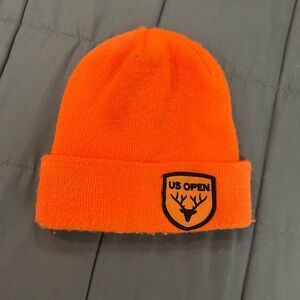 Vintage Orange Beanie with US Open Patch. Burton snowboarding open